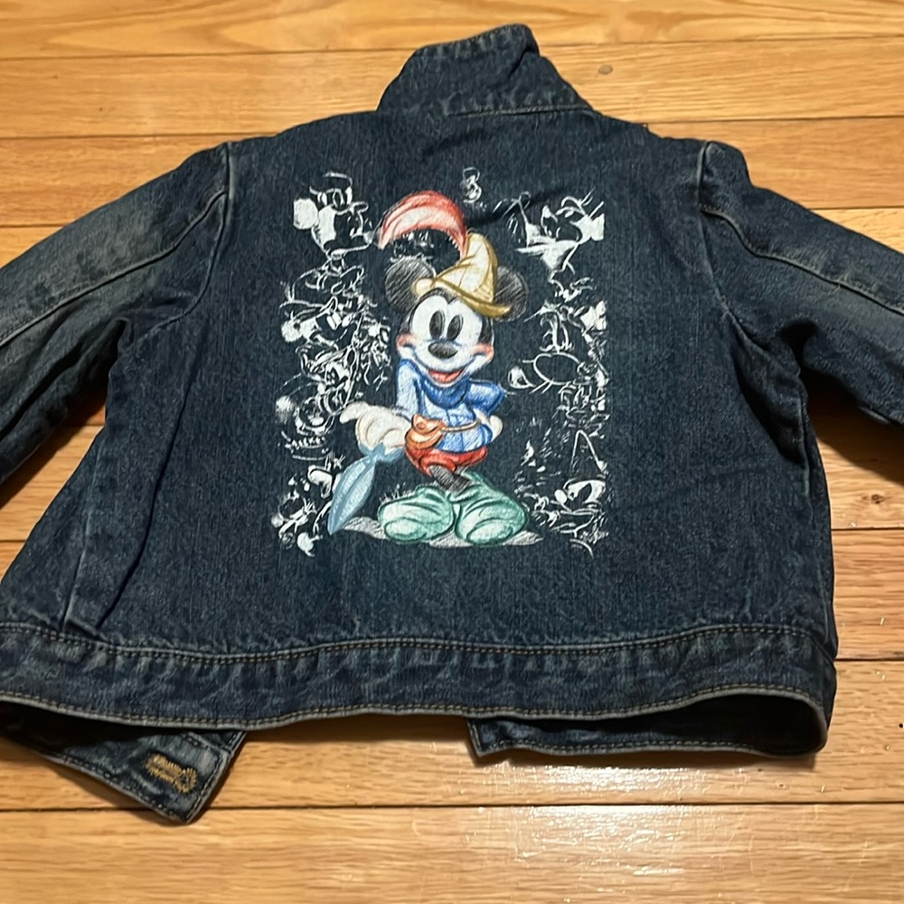 Disneystore Studio Collection Jean Jacket with Mickey Sketch on back